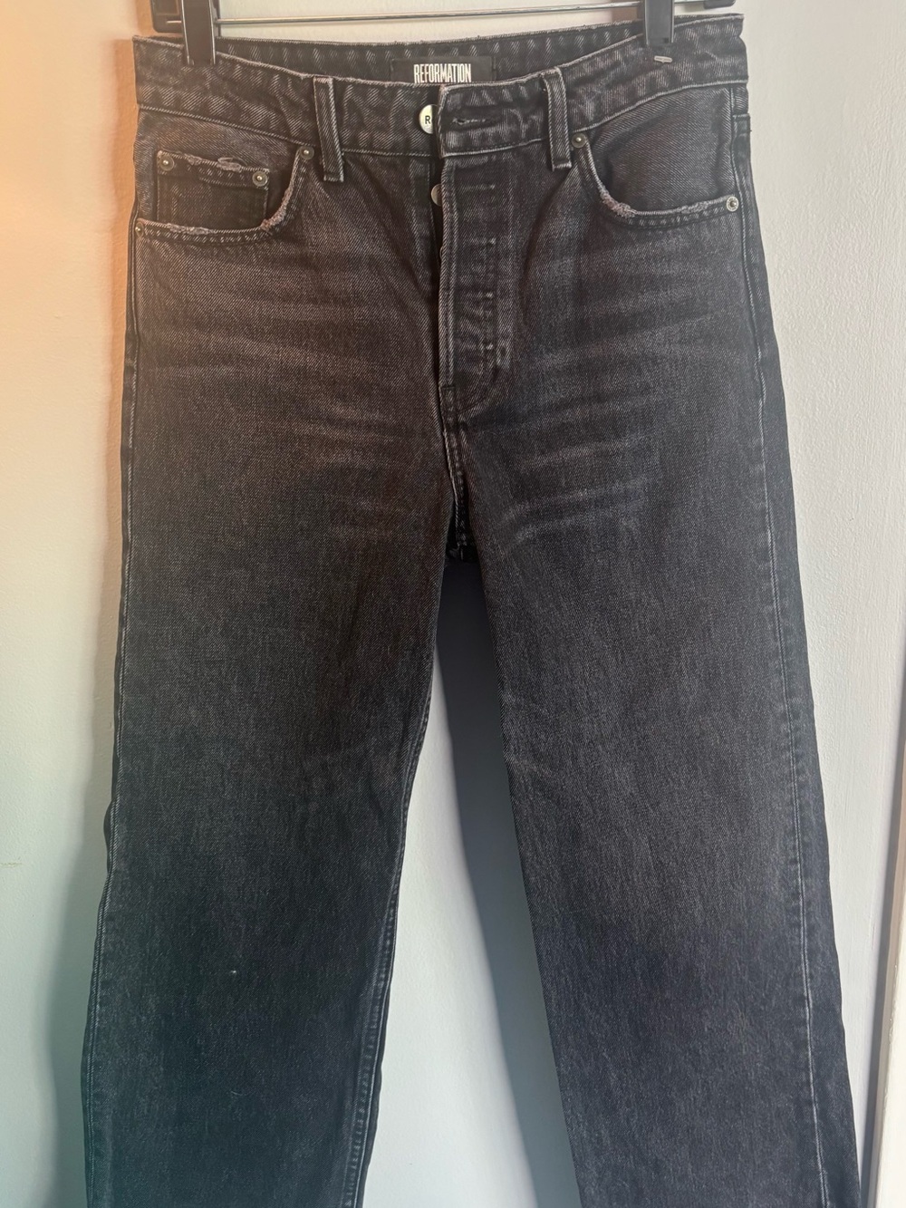 NWOT Reformation Wide Leg Cropped Jeans in Pacific Wash - Size 27